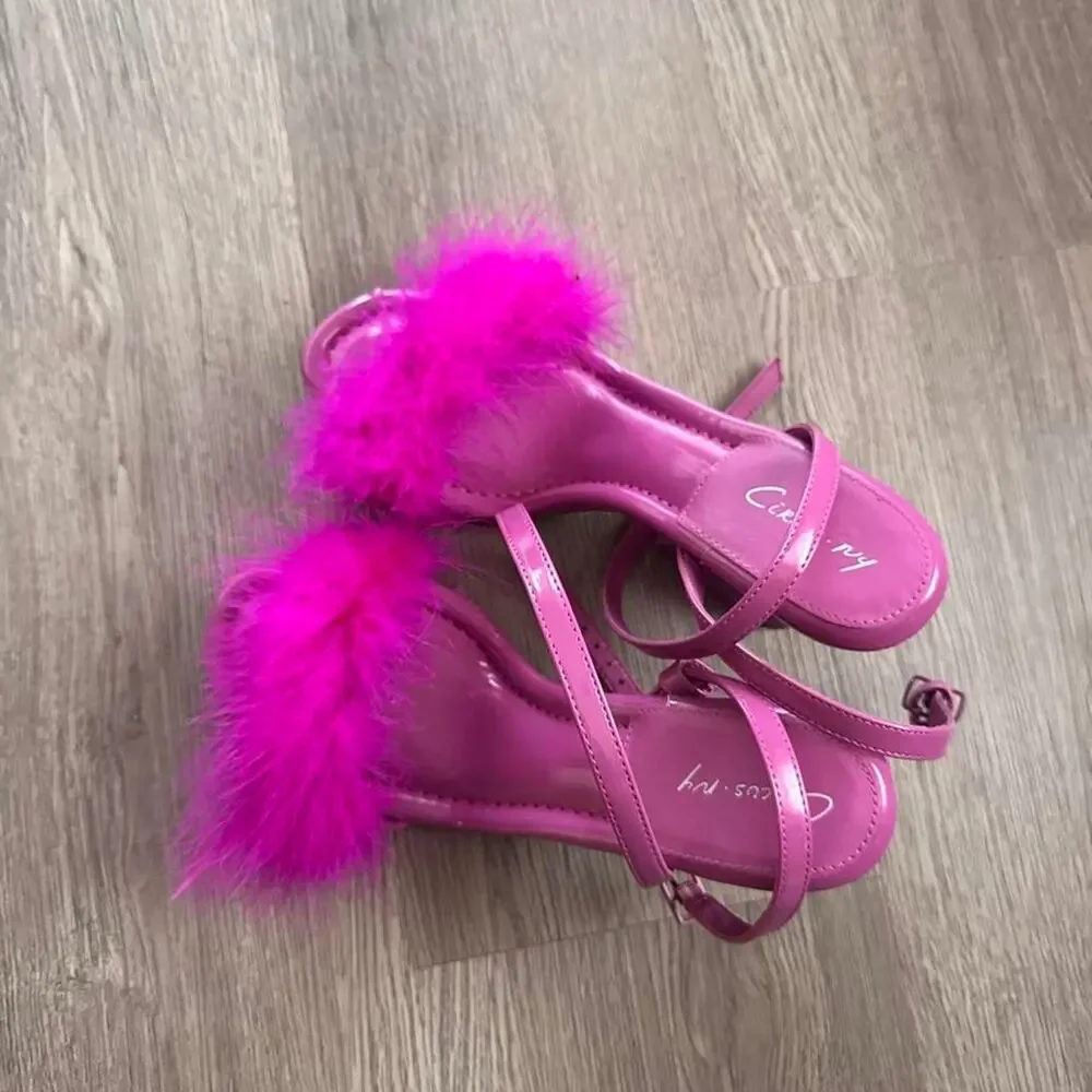 Sam Edelman Purple Feather Kitten Heels